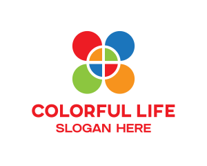 Colored Geometric Petals logo design