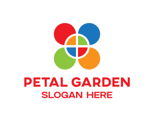 Colored Geometric Petals logo design