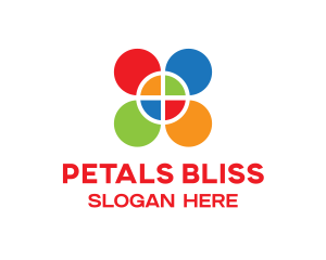 Colored Geometric Petals logo design