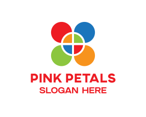 Colored Geometric Petals logo design