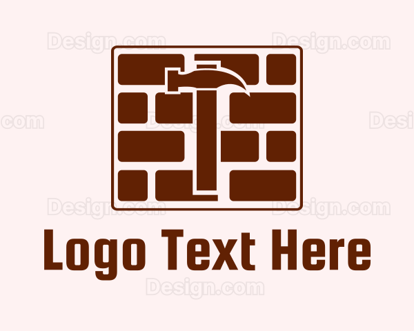 Concrete Brick Hammer Logo