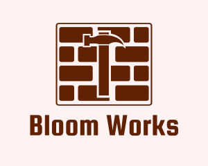 Concrete Brick Hammer logo design