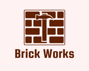 Concrete Brick Hammer logo design