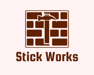 Concrete Brick Hammer logo design