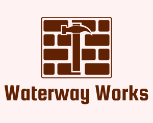 Concrete Brick Hammer logo design