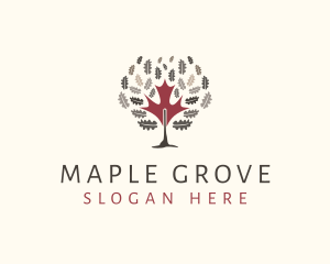 Autumn Maple Tree logo design