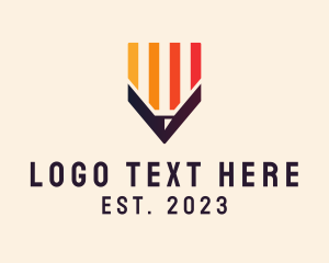Multicolor Pencil Letter V logo