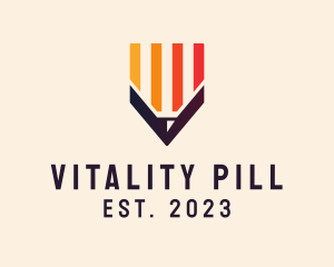 Multicolor Pencil Letter V logo design