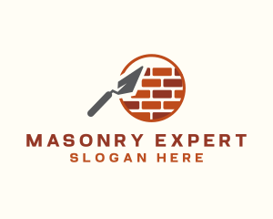 Trowel Brick Construction logo design