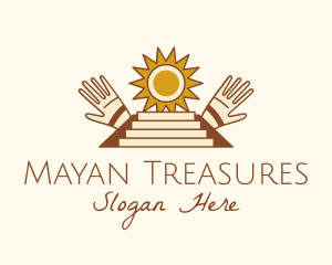 Mayan Sun Pyramid  logo design