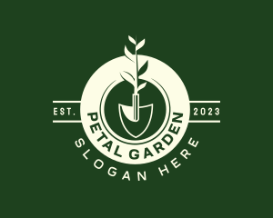 Planting Shovel Lawn logo design