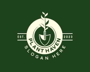 Planting Shovel Lawn logo design