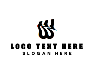 Glitch Letter W logo