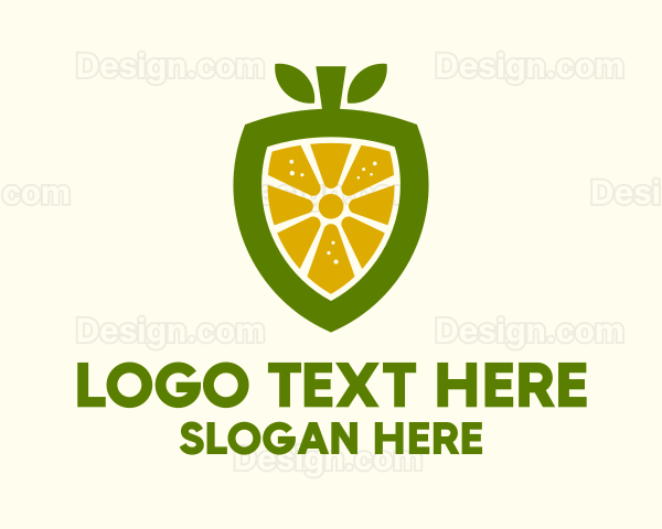 Lemon Fruit Shield Logo