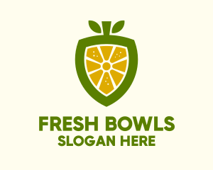 Lemon Fruit Shield  logo design