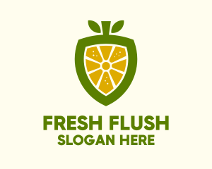 Lemon Fruit Shield  logo design