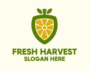 Lemon Fruit Shield  logo design