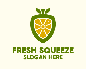 Lemon Fruit Shield  logo design