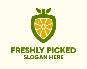 Lemon Fruit Shield  logo design