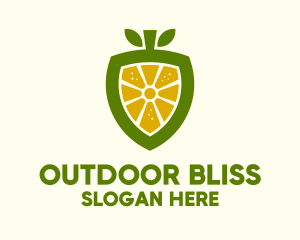 Lemon Fruit Shield  logo design