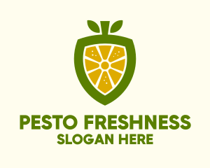 Lemon Fruit Shield  logo design