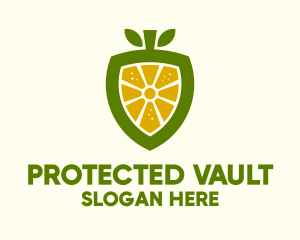 Lemon Fruit Shield  logo design