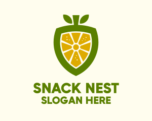 Lemon Fruit Shield  logo design