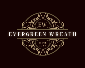 Luxury Leaf Wreath logo design