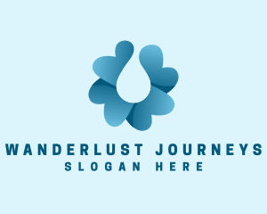 Flower Water Droplet Logo