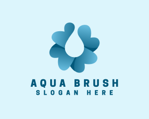 Flower Water Droplet logo design