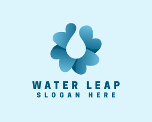 Flower Water Droplet logo design