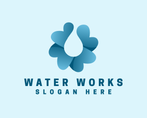 Flower Water Droplet logo design