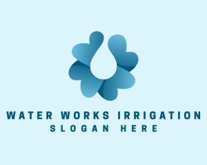 Flower Water Droplet logo design