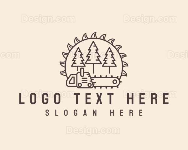 Chainsaw Tree Log Logo