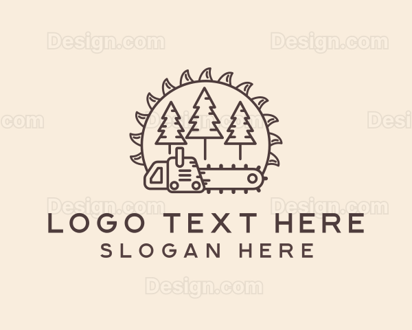 Chainsaw Tree Log Logo