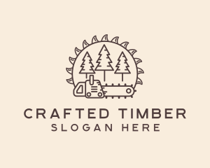 Chainsaw Tree Log logo design