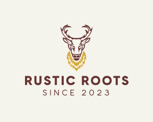 Stag Buck Antler logo design