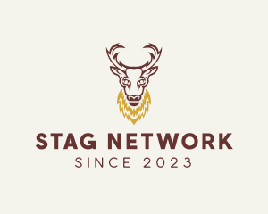 Stag Buck Antler logo design