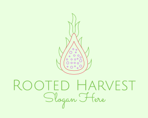 Minimalist Dragon Fruit  logo design