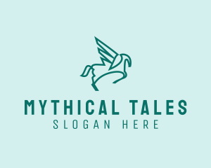 Flying Mythological Pegasus  logo design