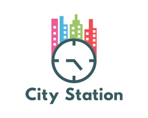 City Building Clock logo design