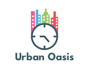 City Building Clock logo design