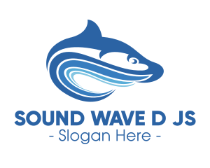 Blue Wave Fish  logo design