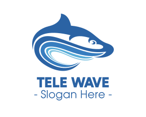 Blue Wave Fish  logo design