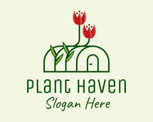 Plant Flowers Greenhouse  logo design