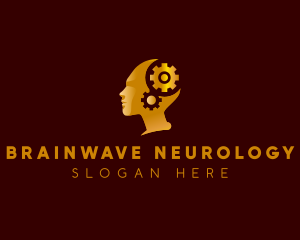 Mental Health Brain Cogwheel logo
