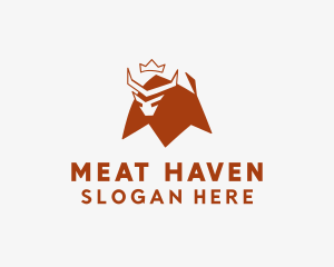 Crown Bull Meat logo design