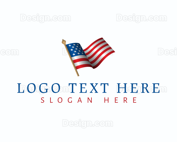 USA Flag Pole Logo