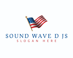 USA Flag Pole logo design