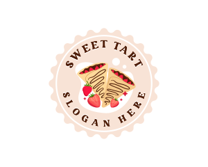 Fruity Strawberry Crepe logo design